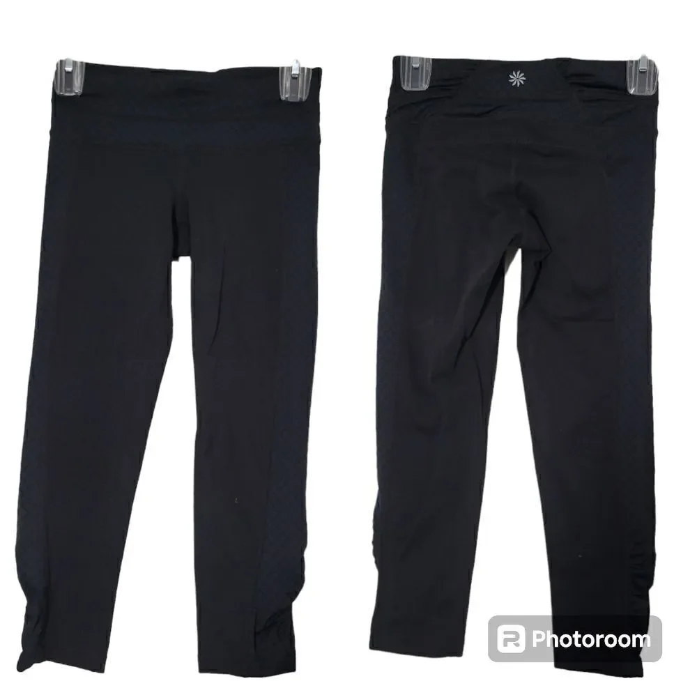 Athleta cropped leggings with side ruching